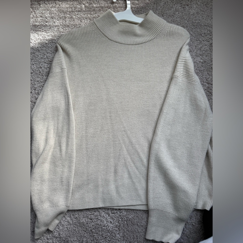 Lululemon Athletica Cream Crew Neck Sweater